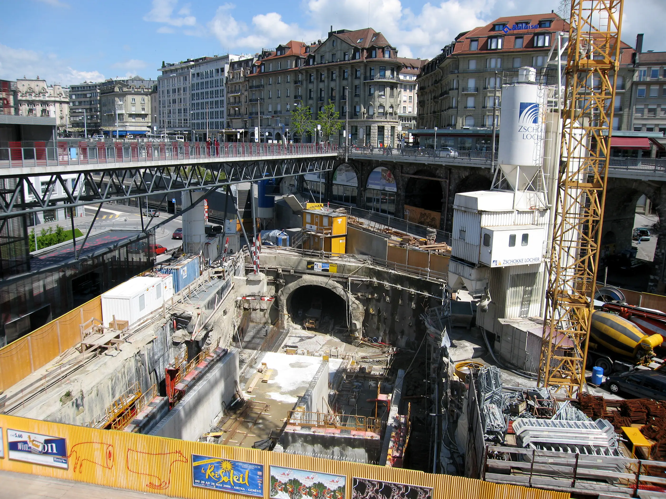 Lausanne, chantier du M2 au Flon